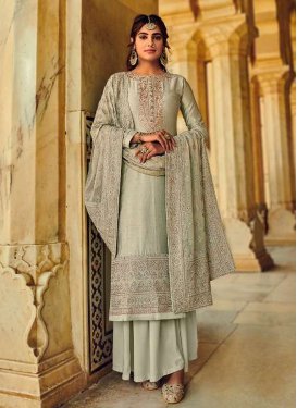 Embroidered Work Palazzo Style Pakistani Salwar Suit