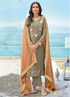 Embroidered Work Pant Style Classic Salwar Suit