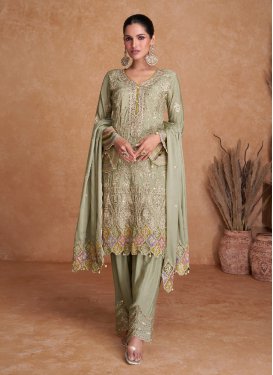 Embroidered Work Pant Style Classic Salwar Suit