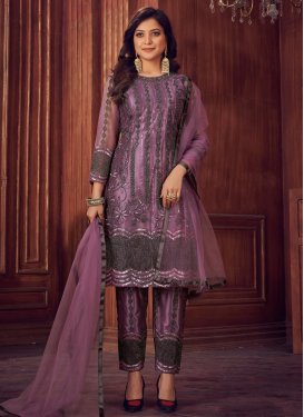 Embroidered Work Net Pant Style Designer Salwar Suit