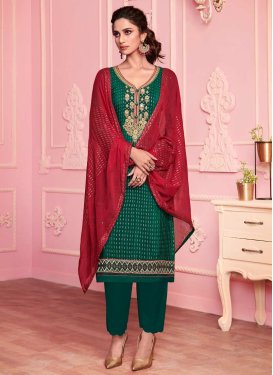 Embroidered Work Pant Style Pakistani Suit