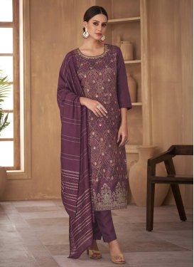 Embroidered Work Pant Style Salwar Suit