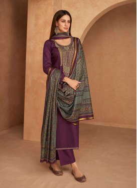 Embroidered Work Pant Style Straight Salwar Suit
