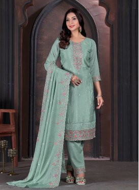 Embroidered Work Pant Style Straight Salwar Suit