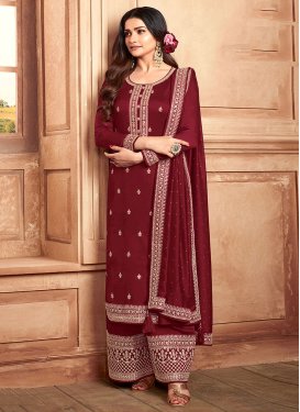 Embroidered Work Prachi Desai Palazzo Designer Salwar Kameez