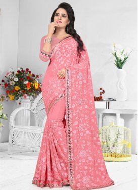 Embroidered Work Pure Georgette Traditional Saree