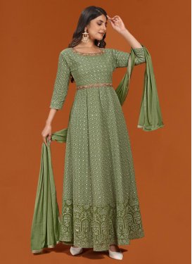 Embroidered Work Readymade Anarkali Suit