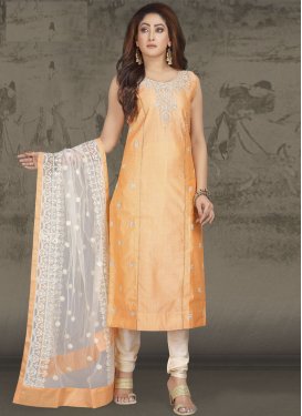 Embroidered Work Readymade Churidar Suit