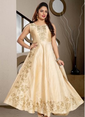 Embroidered Work Readymade Classic Gown For Festival
