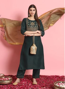 Embroidered Work Readymade Designer Salwar Suit For Festival
