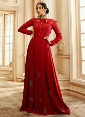 Embroidered Work Readymade Floor Length Gown