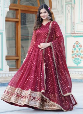 Embroidered Work Readymade Long Length Gown