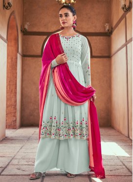Embroidered Work Readymade Palazzo Salwar Kameez For Festival