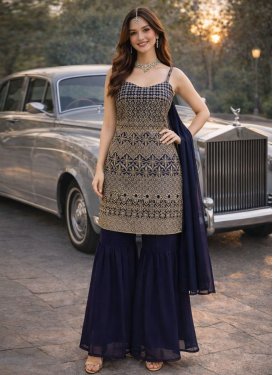 devil in a blue dress sequel Chapelle Powder Blue Sequin Lehenga Set