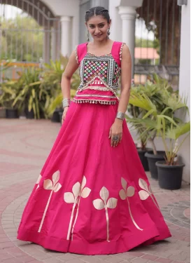 Embroidered Work Silk Blend Readymade Lehenga Choli in Rose Pink for Festival