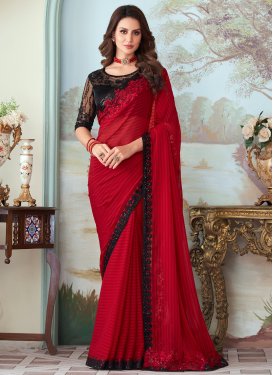 Embroidered Work  Silk Blend Traditional Saree