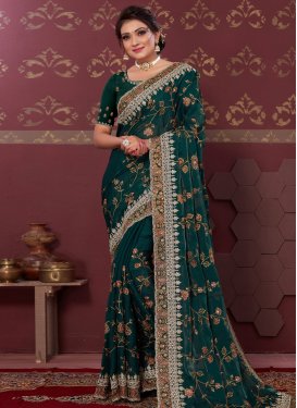 Embroidered Work Traditional Designer Saree