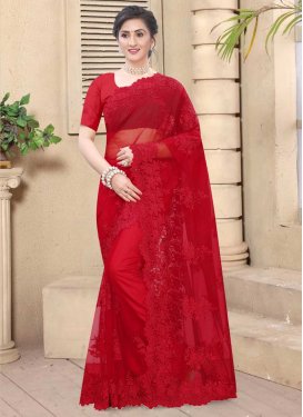 Embroidered Work Traditional Designer Saree For Ceremonial