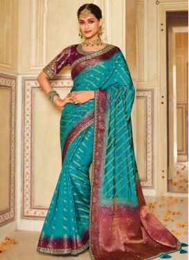 Embroidered Work Traditional Designer Saree For Festival