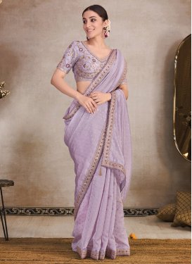 Embroidered Work Traditional Designer Saree For Festival