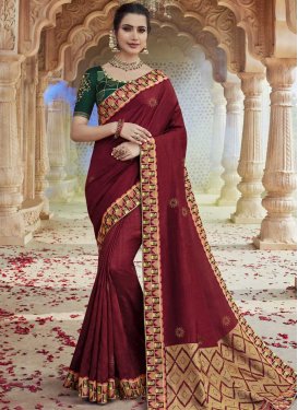 Embroidered Work Traditional Designer Saree For Party