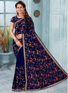 Embroidered Work Traditional Saree