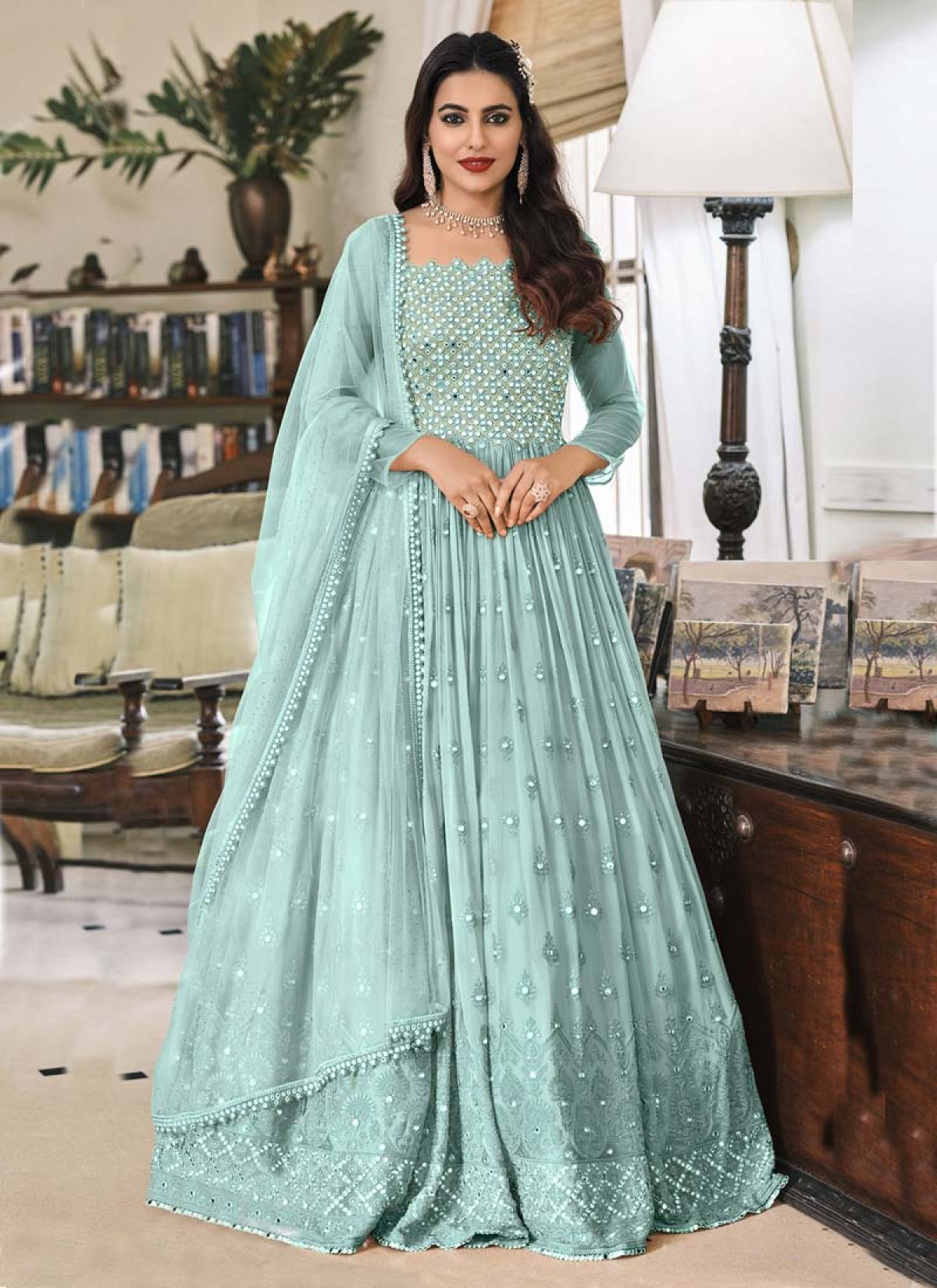 Buy Embroidered Work Trendy Anarkali Salwar Kameez Online