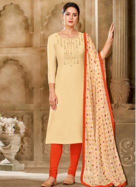 Embroidered Work Trendy Churidar Salwar Suit