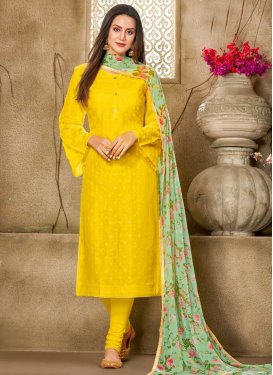 Embroidered Work Trendy Churidar Suit