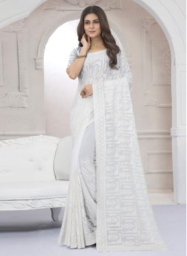 Embroidered Work Trendy Classic Saree For Bridal