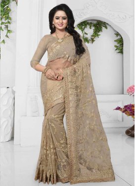 Embroidered Work Trendy Classic Saree For Festival