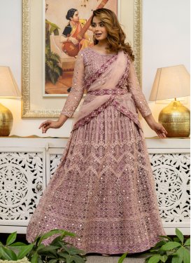 Embroidered Work Trendy Lehenga Choli For Ceremonial in Pink
