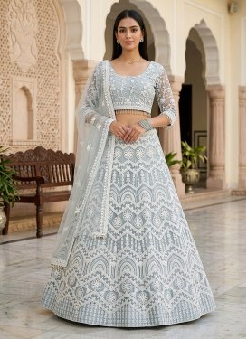 Embroidered Work Trendy Lehenga Choli For Festival in Firozi