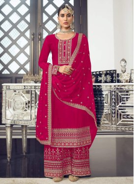 Embroidered Work Trendy Palazzo Salwar Suit