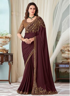 Embroidered Work Trendy Saree For Party