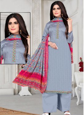 Embroidered Work Trendy Straight Salwar Suit