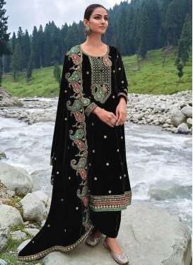 Embroidered Work Velvet Designer Pakistani Salwar Suit