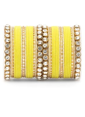 Enchanting Gold and Yellow Alloy Bangles For Ceremonial