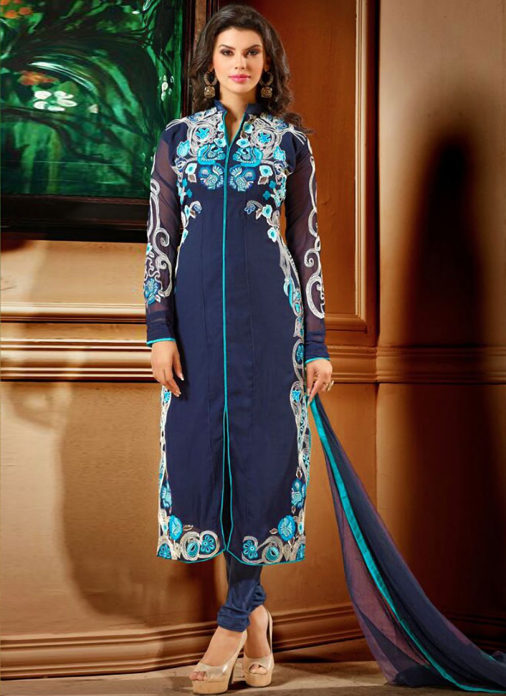 Plain Bhagalpuri Silk Front Slit Pakistani Suit in Magenta - Etsy