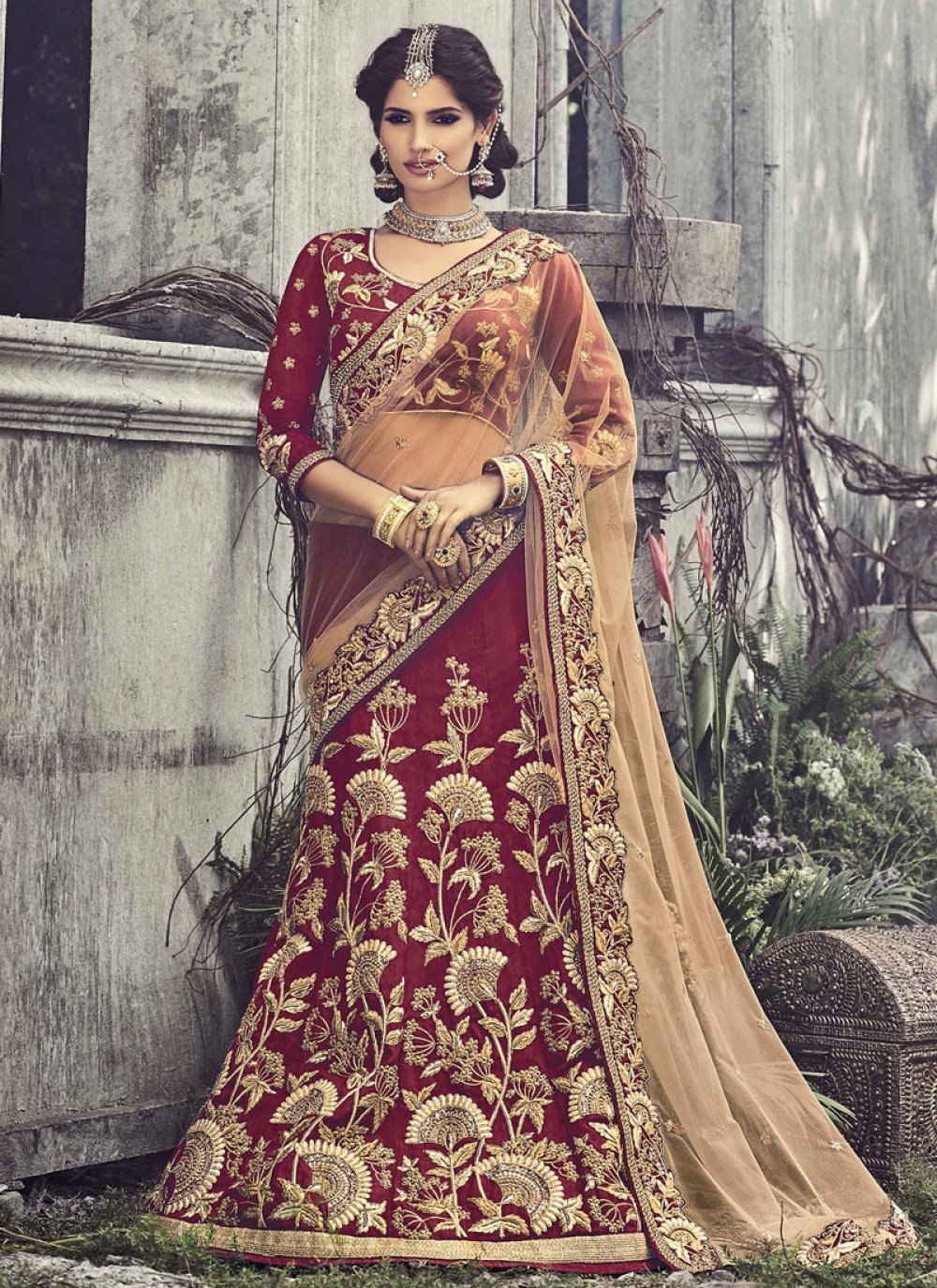 Same As Image Wedding Half Lehenga Saree at Rs 1100 in Surat | ID:  24731225130