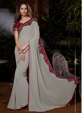 Entrancing Embroidery Work Party Wear Saree