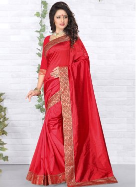 Entrancing Red Color Art Silk Casual Saree