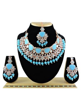 Especial Beads Work Gold Rodium Polish Alloy Necklace Set For Party