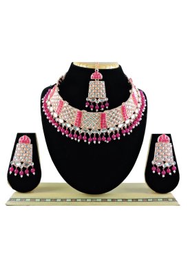 Especial Beads Work Gold Rodium Polish Necklace Set For Festival