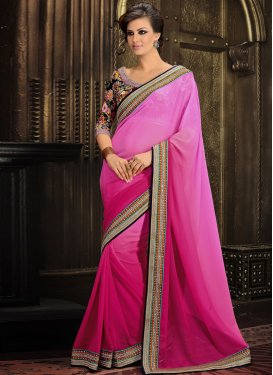 Excellent Magenta And Pink Color Party Wear Saree
