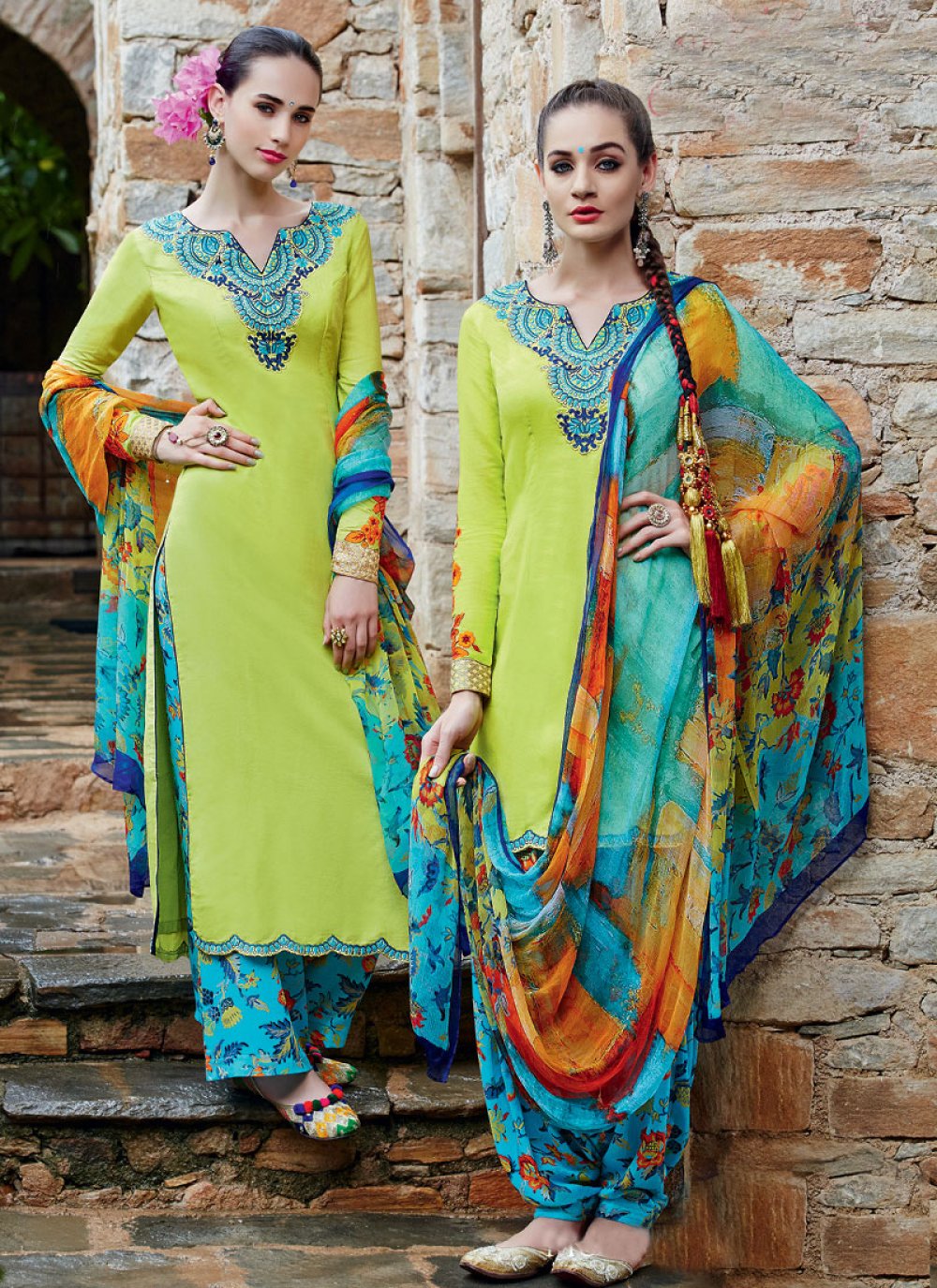 EyeCatchy Mint Green Color Party Wear Suit