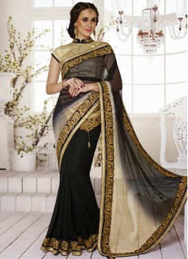 Fabulous Patch And Lace Work Designer Saree