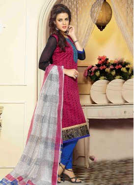 Fantastic Block Printed Lace Work Punjabi Suit