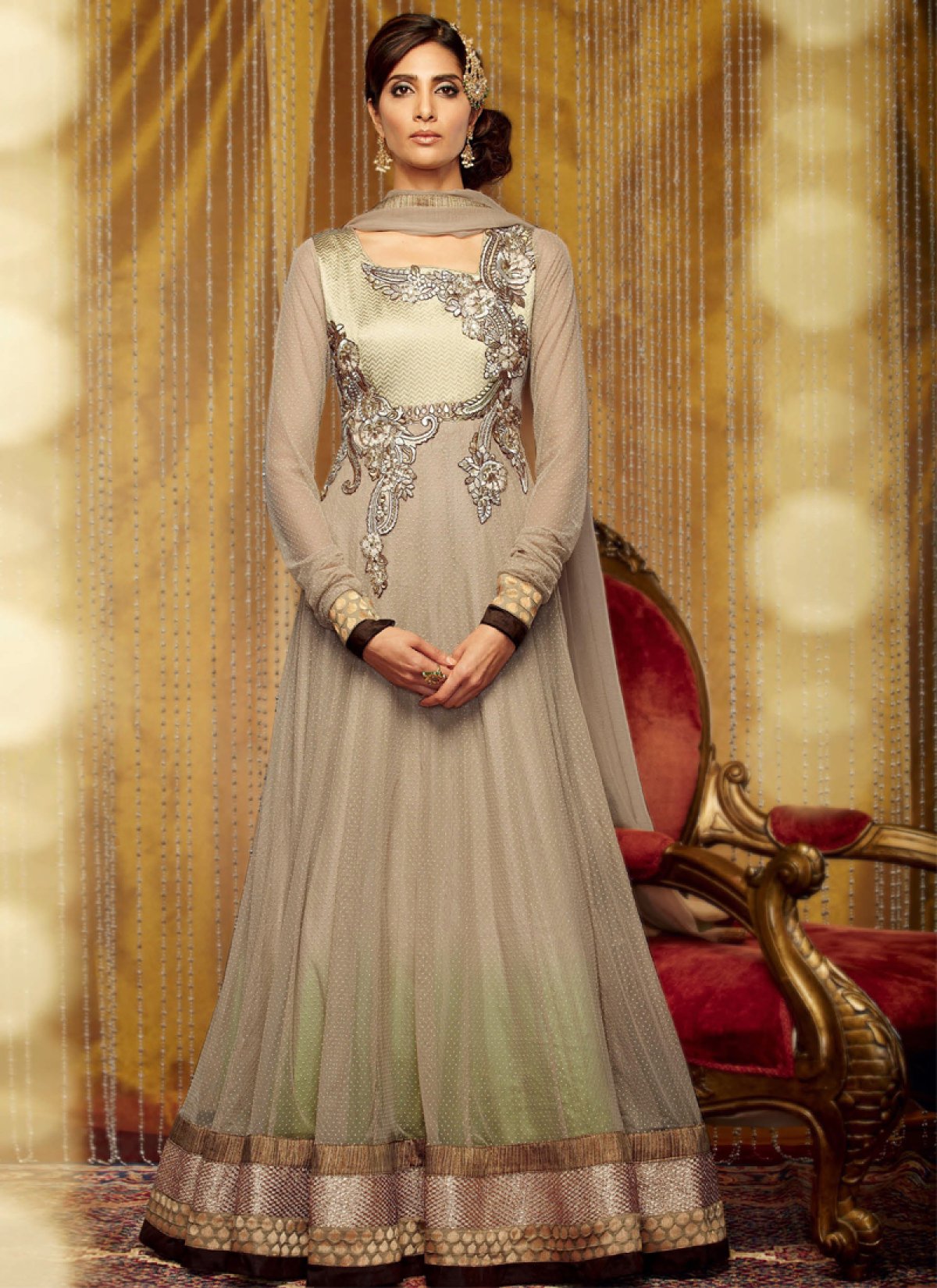 slim fit dress slacks Stylish Fashionable Womens Rayon Anarkali Kurti with Gown Flare Red main image 1