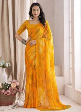 Faux Chiffon Designer Contemporary Style Saree